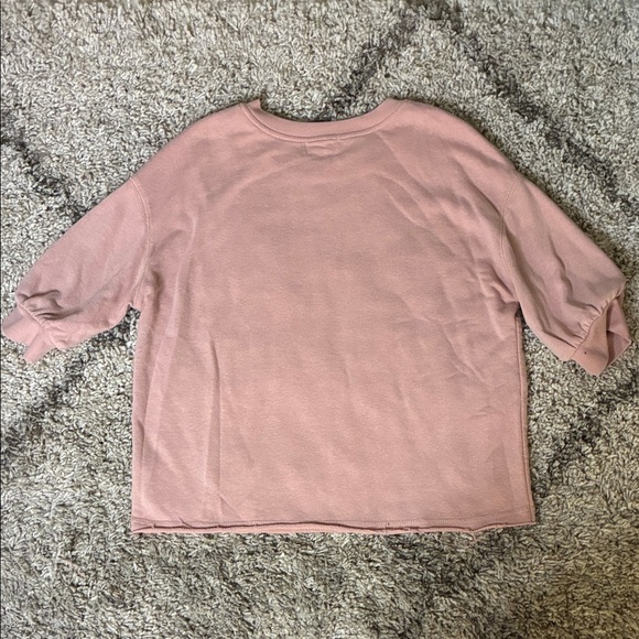 Pink Short Sleeve Sweater Blouse Top - Picture 3 of 3